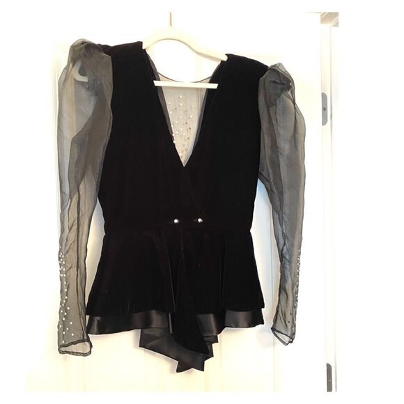 Vintage 80s designer formal top by Karen Miller NY estimated size 6 - Picture 4 of 8